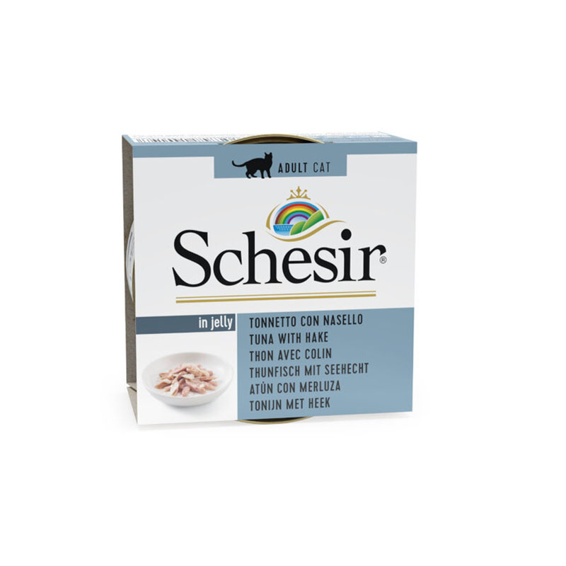 Schesir Cat Atún con Merluza en gelatina 85gr