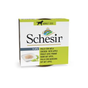 Schesir latas de comida húmeda para perros de Pollo con Manzana 150 gr