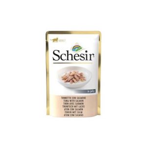 Schesir Cat Pouch Atún con Salmón en gelatina 85g