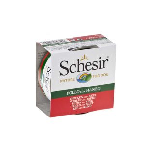 Schesir latas de comida húmeda para perros de Pollo con Buey 150 gr