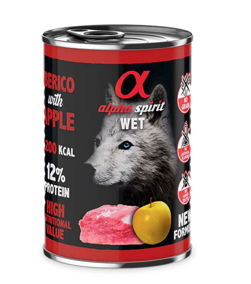 Alpha Spirit WET Dog Cerdo con manzana 400gr