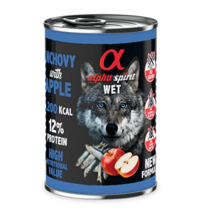Alpha Spirit WET Dog Boquerón con manzana 400gr