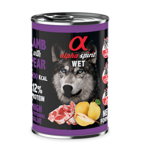Alpha Spirit WET Dog Cordero con pera 400gr