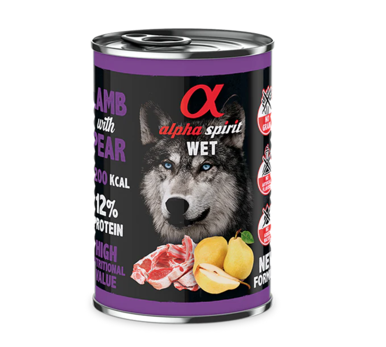 Alpha Spirit WET Dog Cordero con pera 400gr